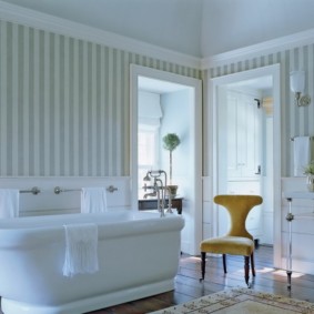 Narrow stripes on vinyl wallpaper