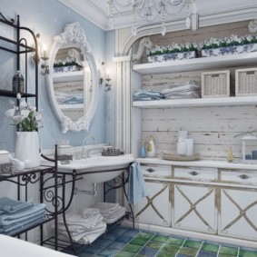 Wooden bathroom furniture provence style