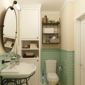 Tile boar in a small bathroom