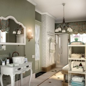 Overhead sink on a wooden pedestal