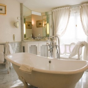 Light curtains on the bathroom window