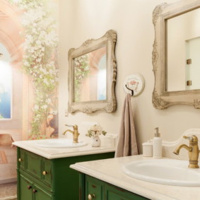 Vintage faucet over a white sink