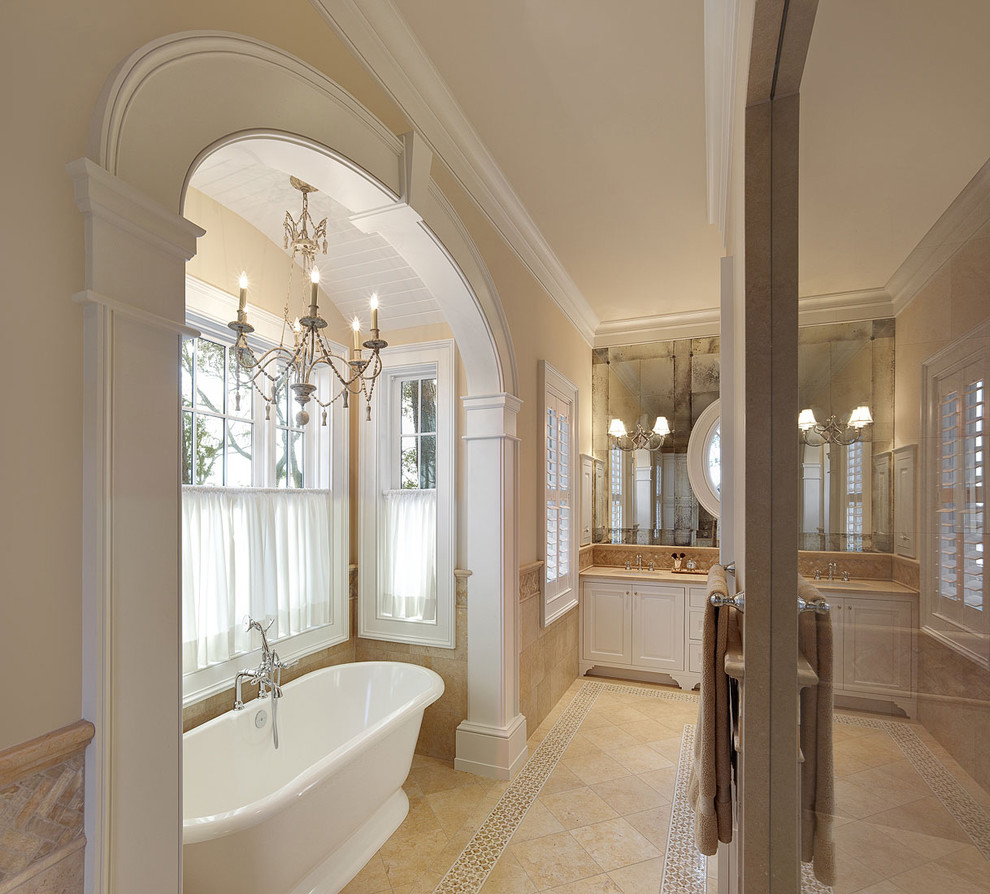 bright arch in the interior of the bathroom