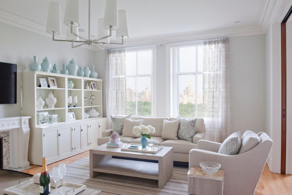 Provence-style white living room