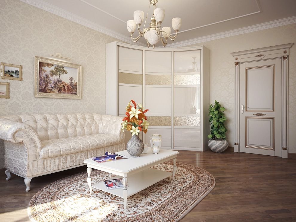 white wardrobe in the living room