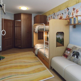 chambre d'enfants pour trois types d'idées