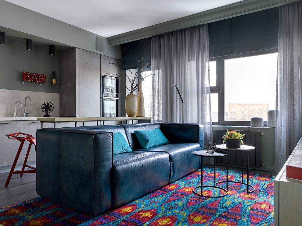 canapea living living albastru