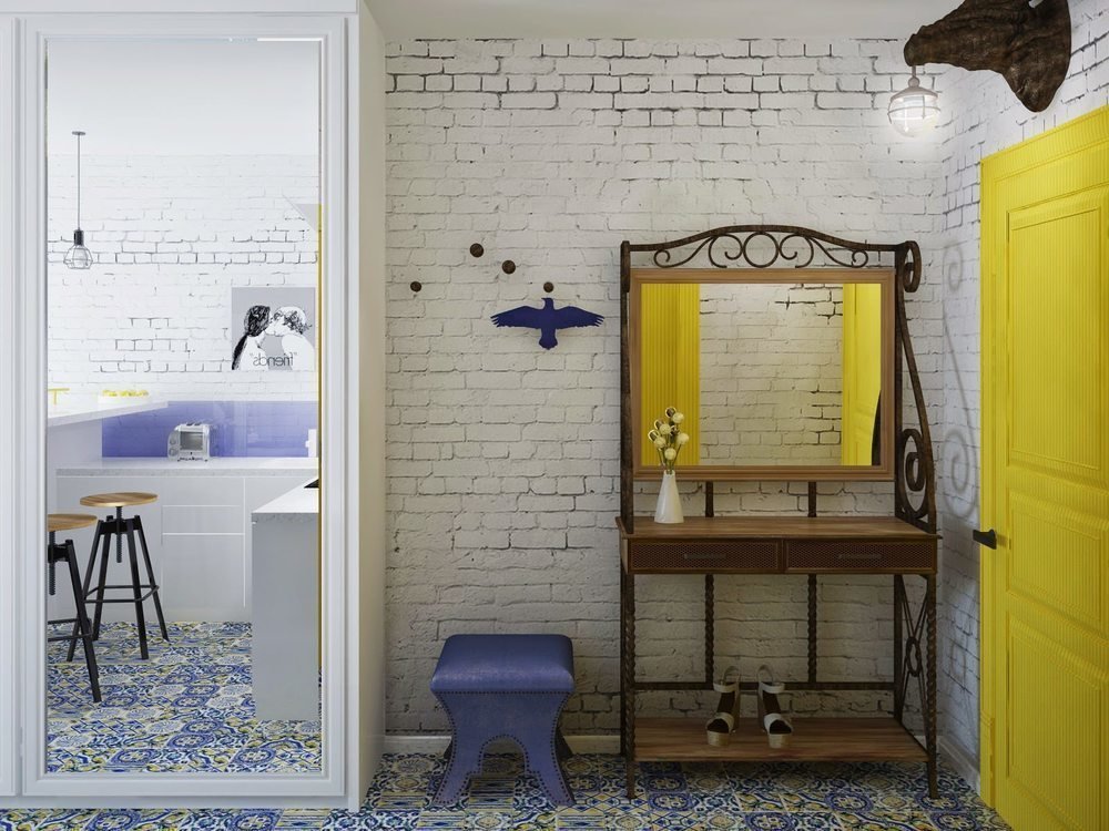 couloir dans un studio de 28 m²