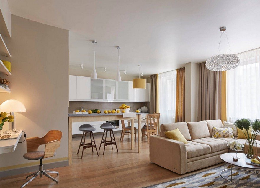 photo de design d'intérieur d'appartement de trois pièces