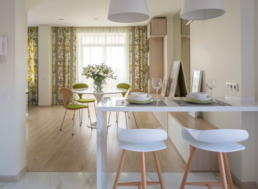 design d'intérieur d'appartement de trois pièces