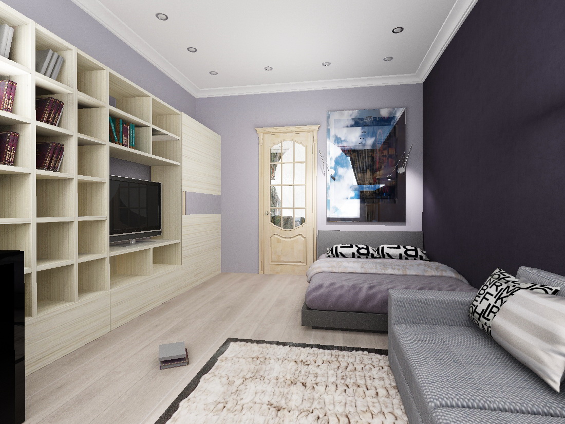 conception de plafond d'appartement de trois pièces