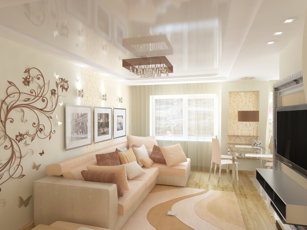 conception de mur d'appartement de trois pièces