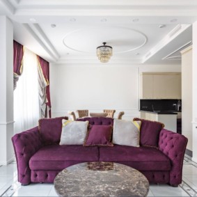 Upholstered fabric sofa