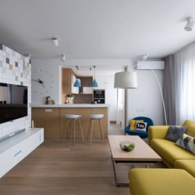 Mustard sofa upholstery in the living room