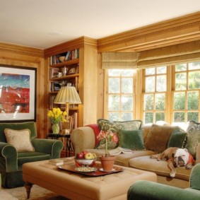 Décoration murale en bois du salon