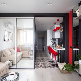 Long couloir dans un studio