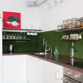 Tablier en verre vert