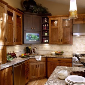 Façades en bois dans la cuisine