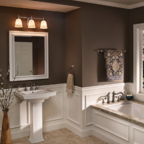 ผนังทาสีน้ำตาล