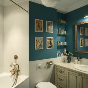 รูปภาพในการตกแต่งภายในของห้องน้ำของบ้านในชนบท