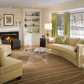 καθιστικό με πράσινο σχεδιασμό