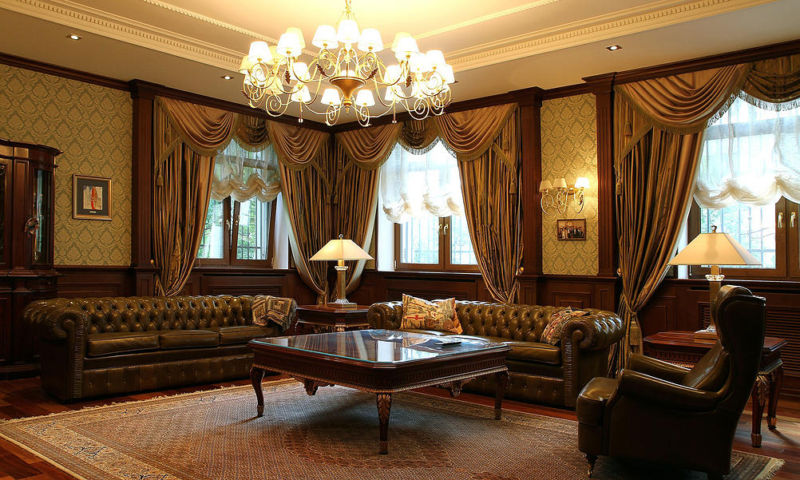 rideaux de salon de style anglais