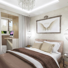 Gestaltung des Schlafzimmers nach dem Verbinden der Loggia