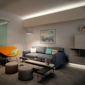 Dekorative Deckenbeleuchtung im Wohnzimmer