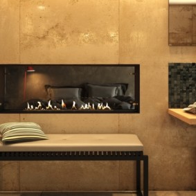 τζάκι στο εσωτερικό του διαμερίσματος φωτογραφία διαμέρισμα