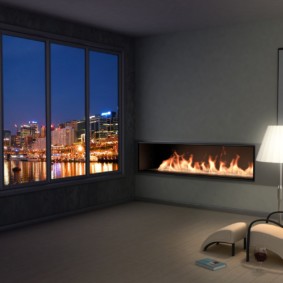 τζάκι στο εσωτερικό του διαμερίσματος