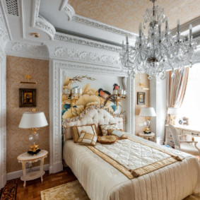 stucco molding bedroom interior