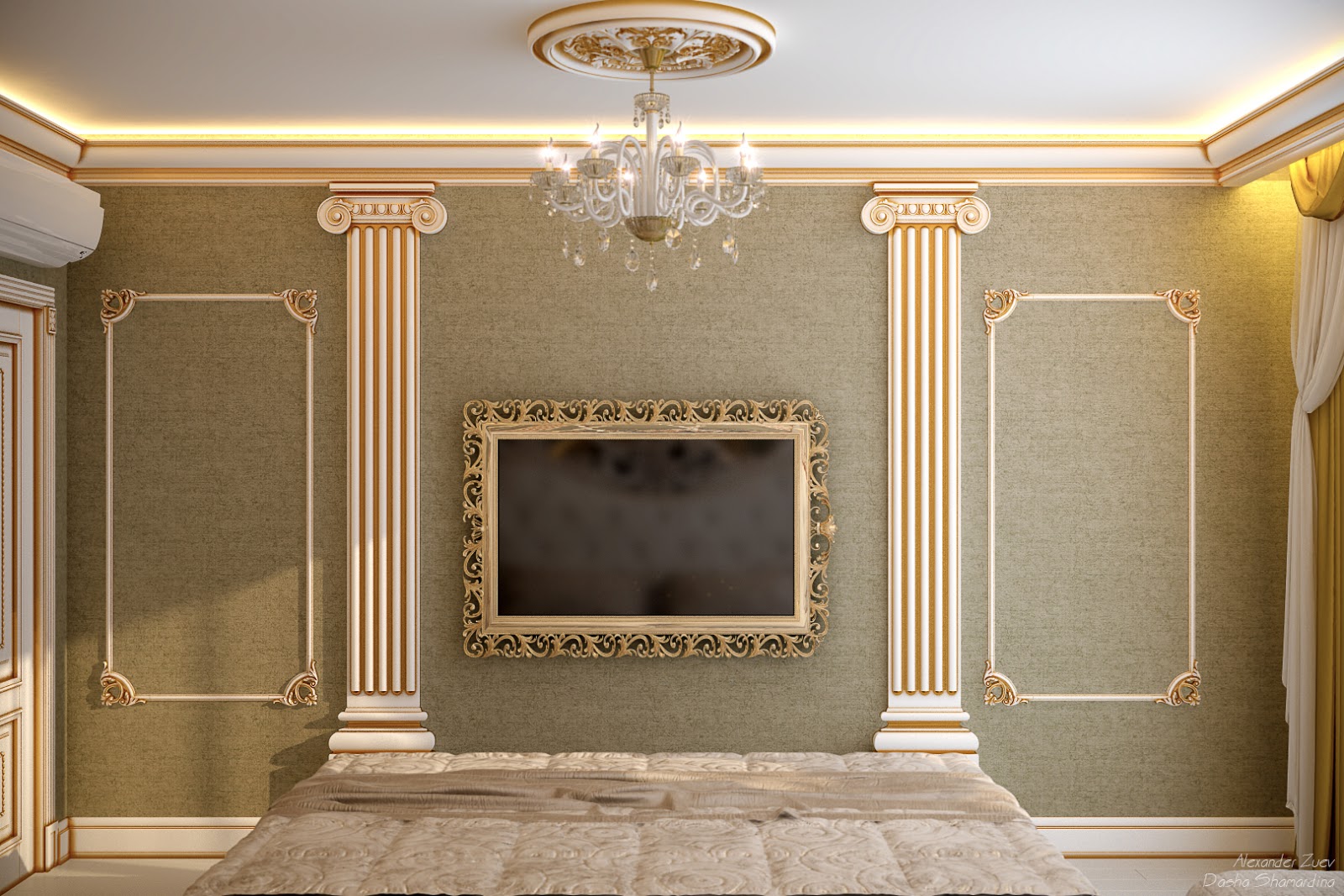 stucco molding in the interior photo