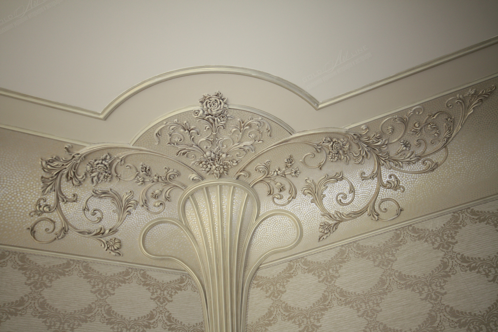 stucco molding in polystyrene interior