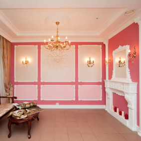 stucco molding in the apartment photo decoration