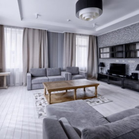 susun atur hiasan foto tiga bilik apartmen