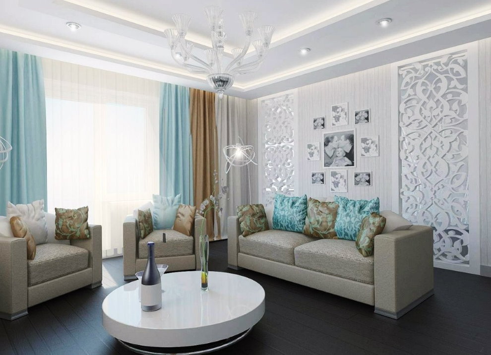 Meubles rembourrés dans le salon d'une maison privée