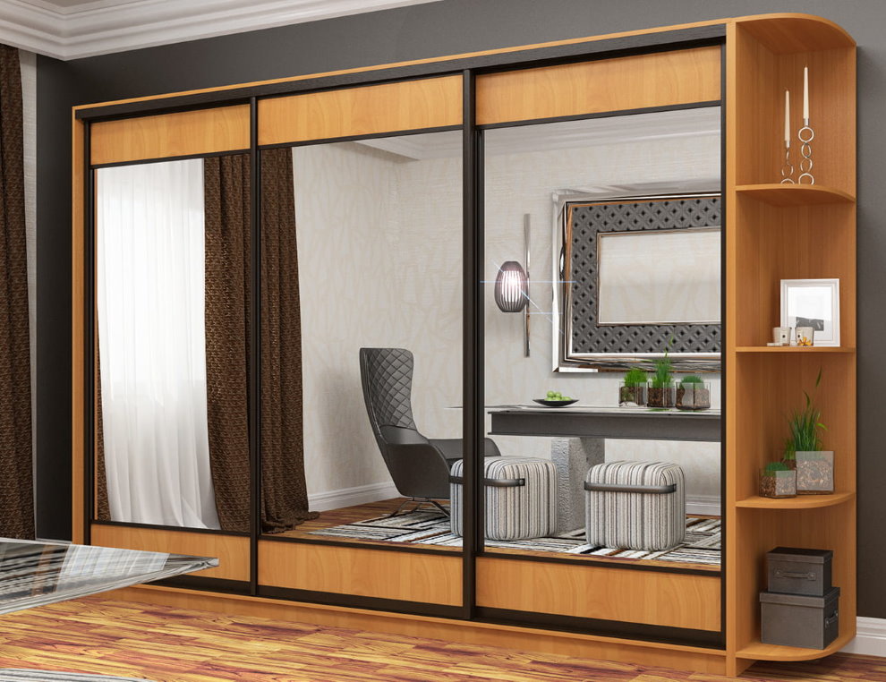 Огледала на вратите на директния плъзгащ се гардероб