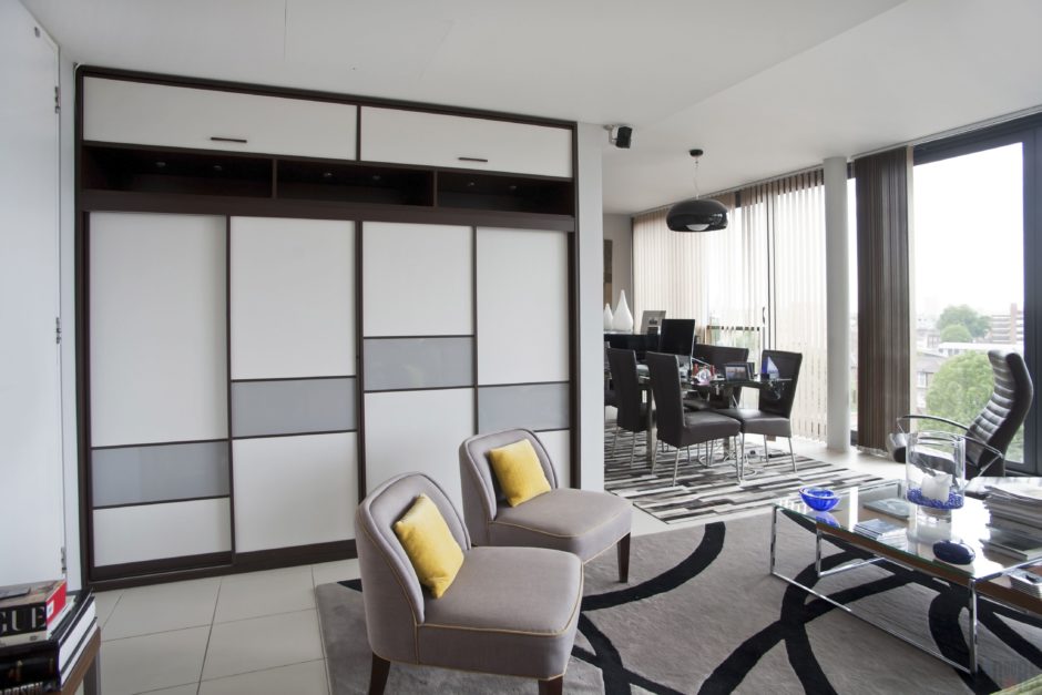 modern wardrobe in the living room