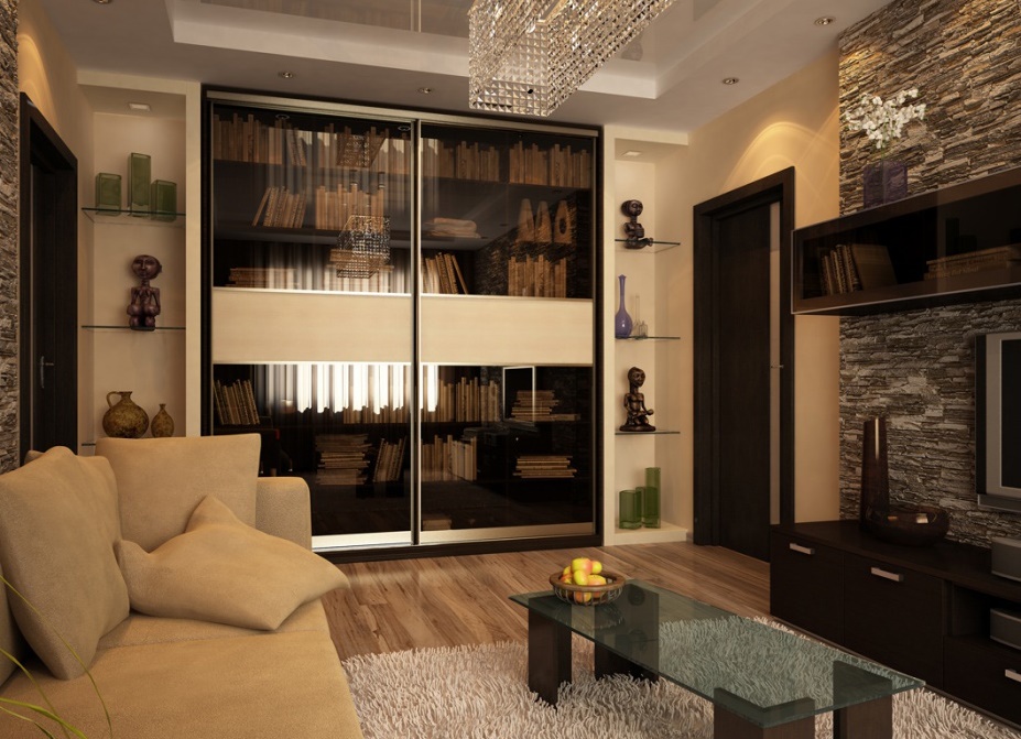 wardrobe in the living room design