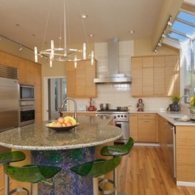 table en pierre artificielle dans les idées de conception de cuisine