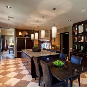 table en pierre artificielle dans les idées de décoration de cuisine