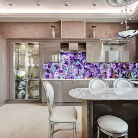 idées de cuisine de table en pierre artificielle