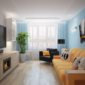 salon étroit dans les idées de décoration de l'appartement