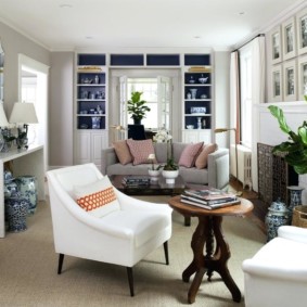 salon étroit dans des idées de photos d'appartement