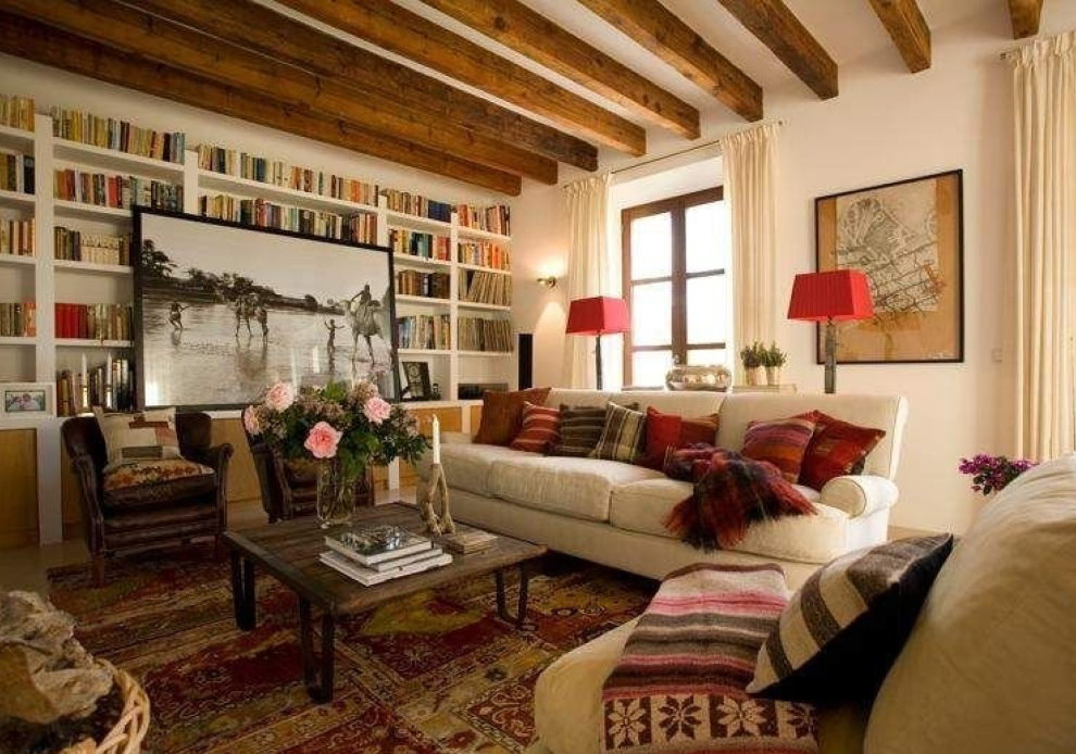 Trần phòng khách mộc mạc