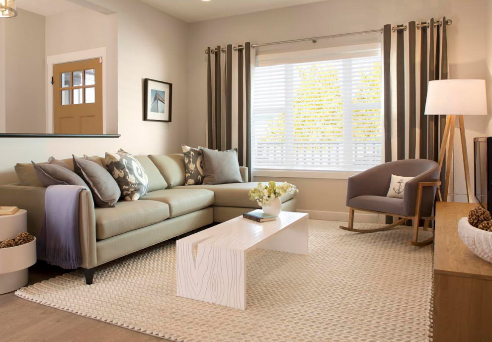 Tapis beige clair dans le salon d'une maison privée