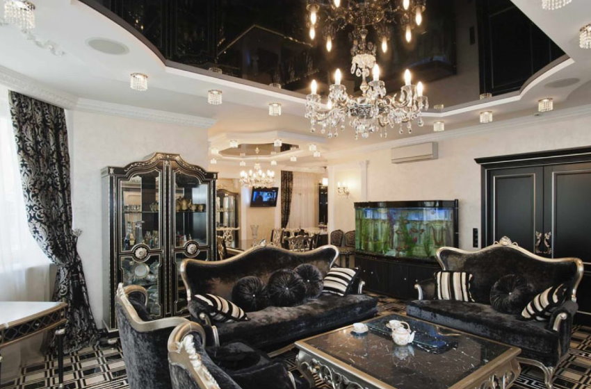 Trần đen theo phong cách trang trí nghệ thuật