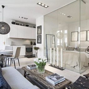 Cloison vitrée dans un studio