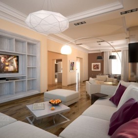 Conception de salon allongé