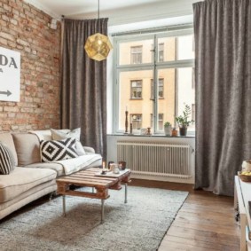 Piccolo soggiorno in stile loft